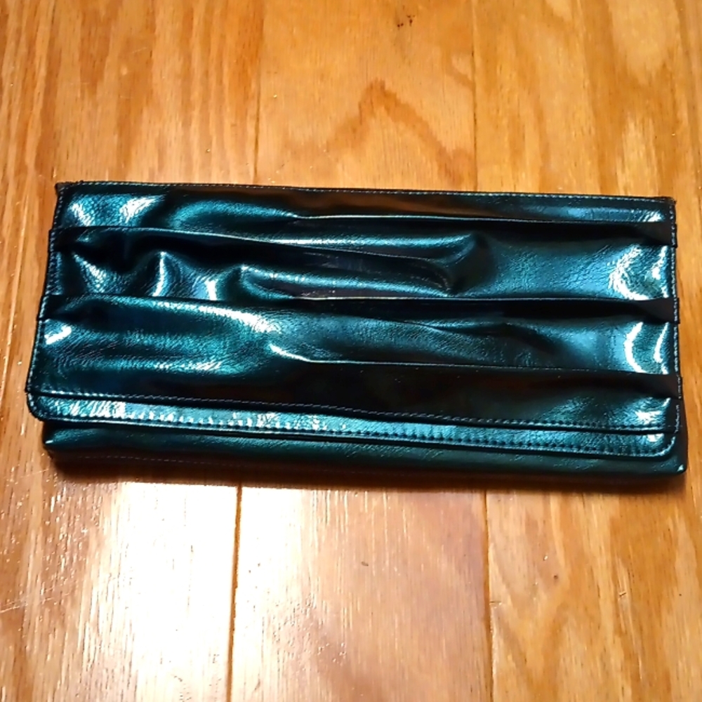 Spring Shiny Teal Purse, detachable strap